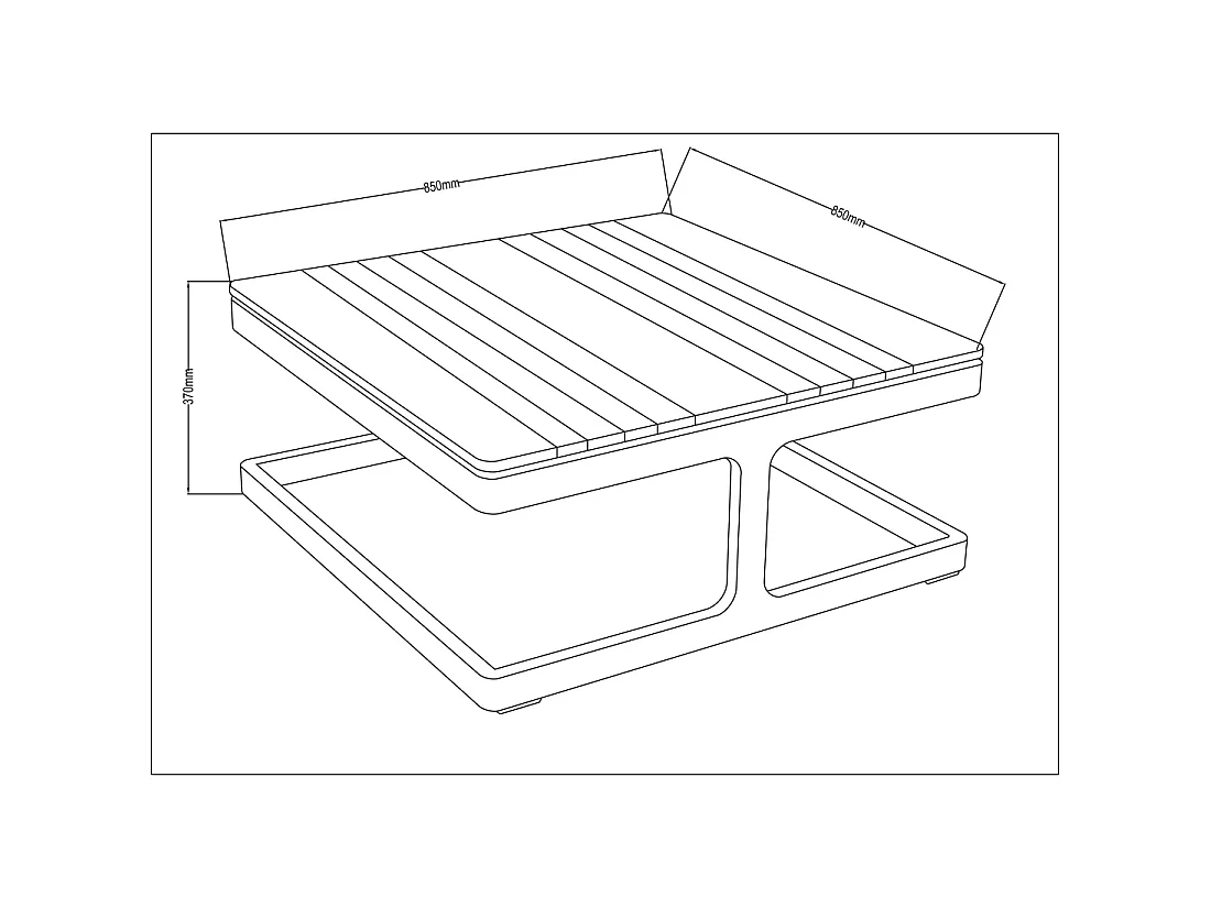 Tavolino da giardino 185x85xH.37 cm - MEB13 - ALTANKA