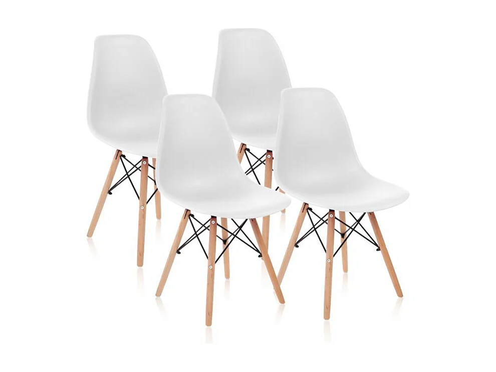 Pack 4 sillas Tower Wood Blanco