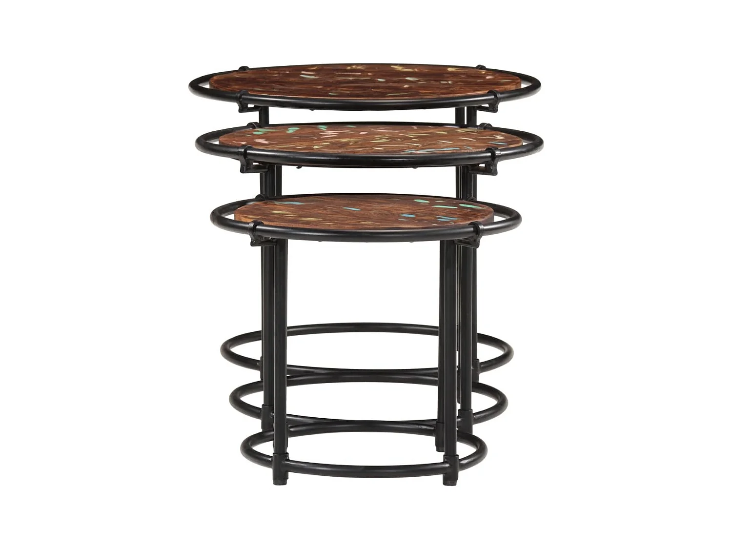 Tables gigognes 3 pcs bois massif de récupération FR970451