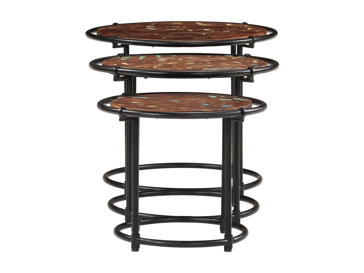 Tables gigognes 3 pcs bois massif de récupération FR970451