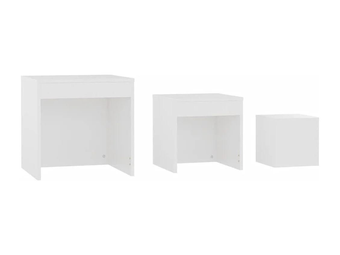 Tables gigognes 3 pcs Blanc Aggloméré FR522610