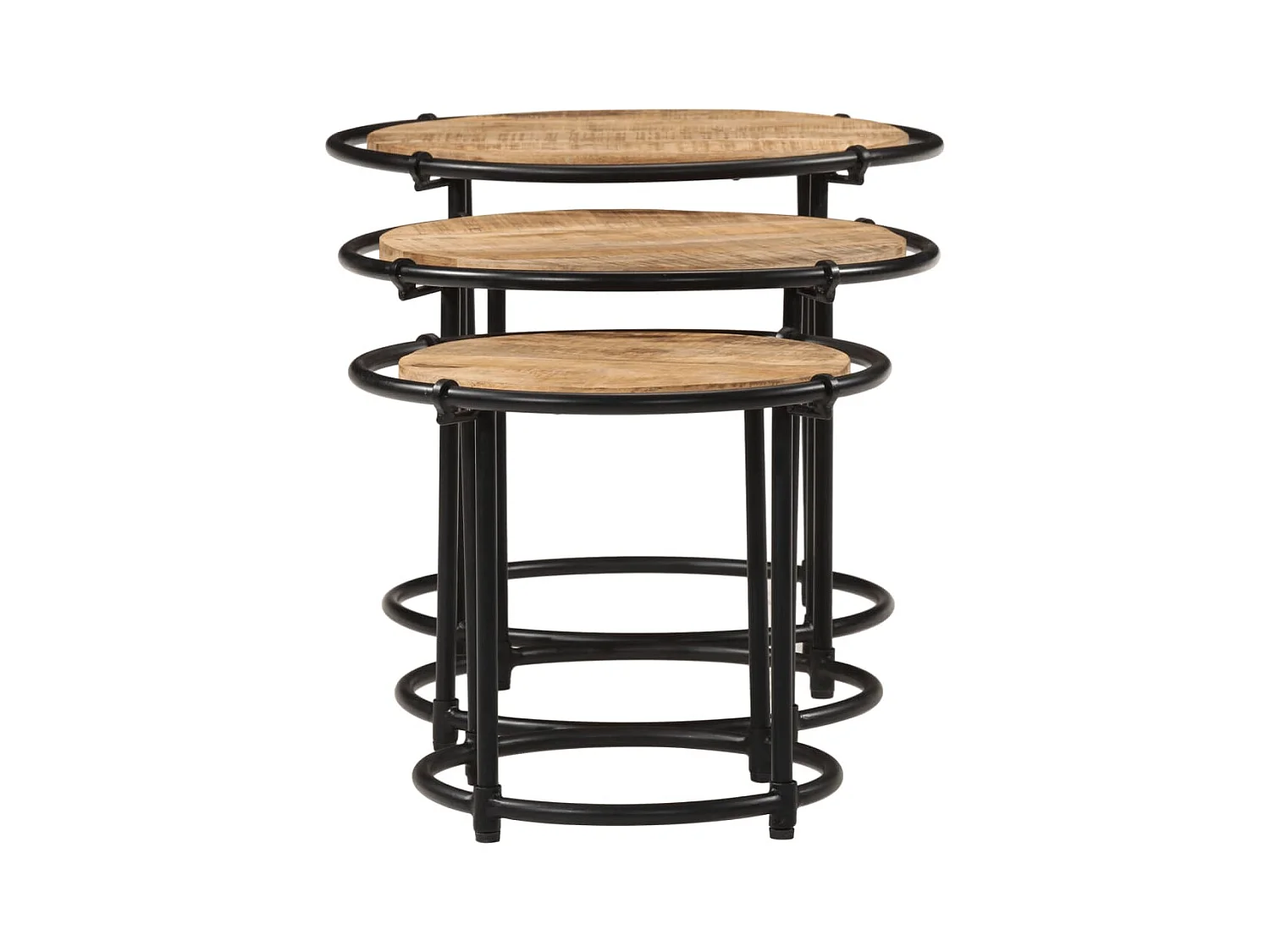 Mesas de encastrar 3 pcs madeira de mangueira áspera maciça PT528017