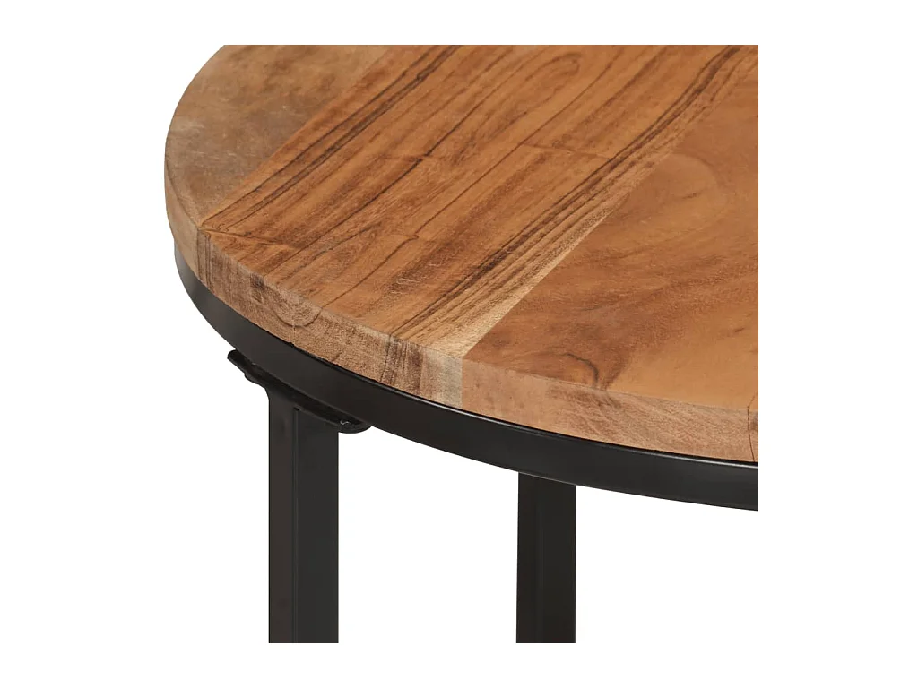 Mesas de centro de encastrar 3 pcs acácia maciça e ferro PT712887