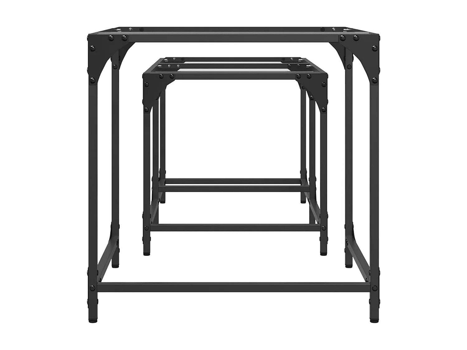 Tables basses gigognes 2 pcs dessus en verre transparent acier FR967798