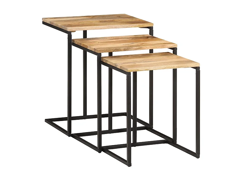 Tables gigognes 3 pcs bois massif d'acacia FR993485