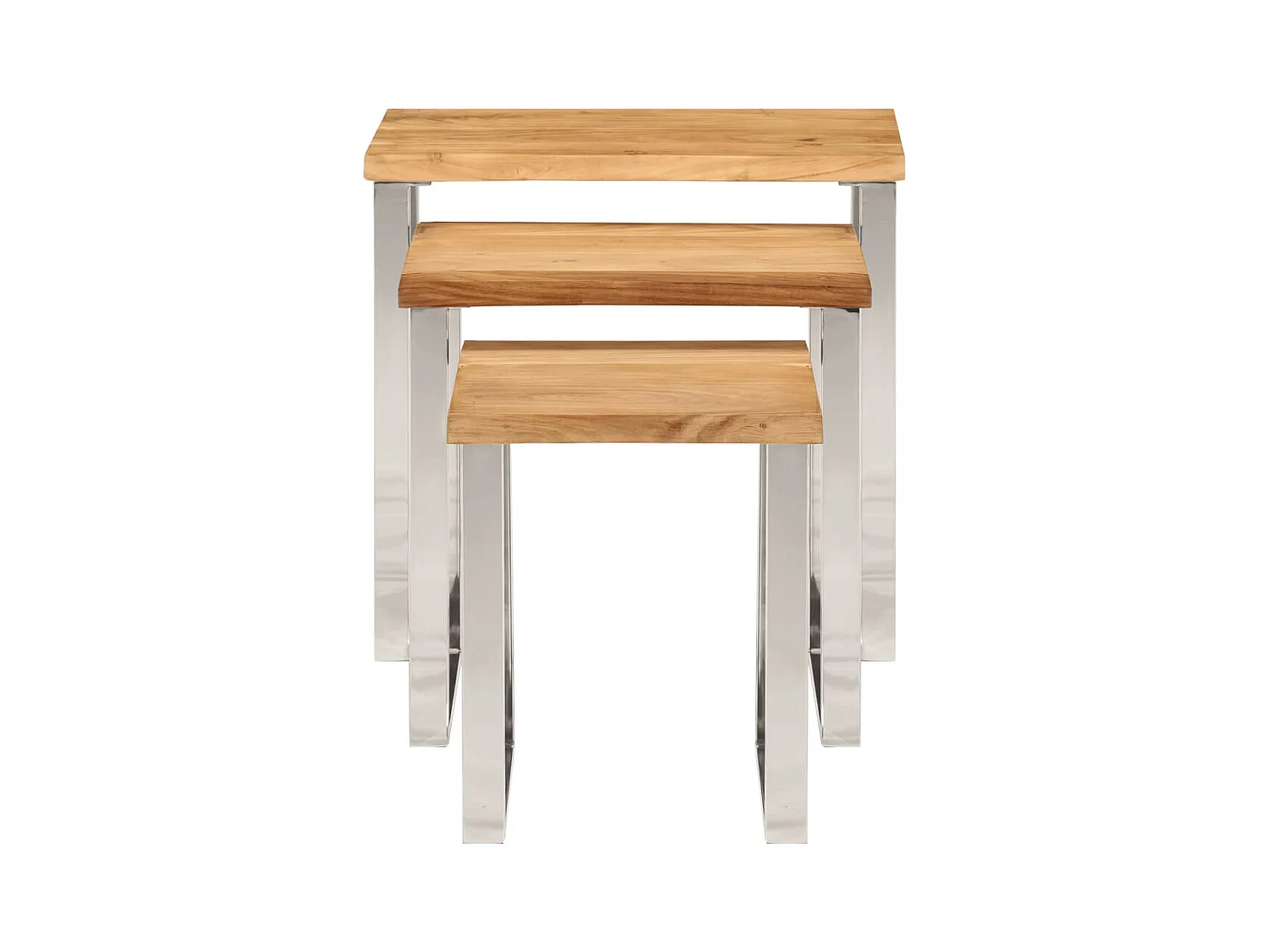 Tables gigognes 3 pcs avec bord vivant bois massif d'acacia FR122180