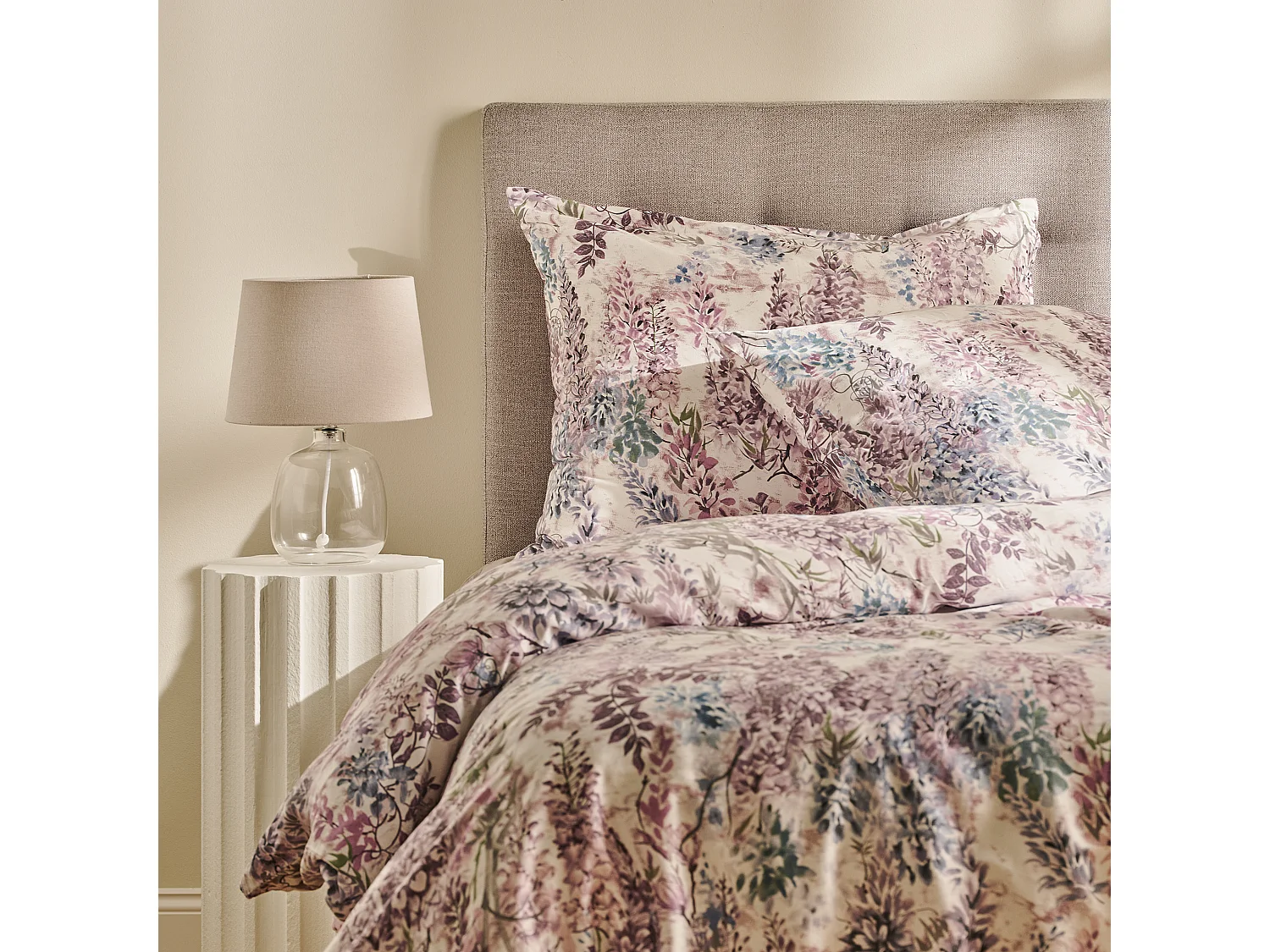 Parure de lit Flomera Violet Satin de Coton 160x200