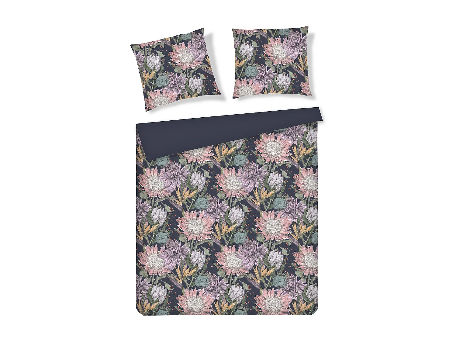 Parure de lit Daphnett bleu foncé polyester 200x220