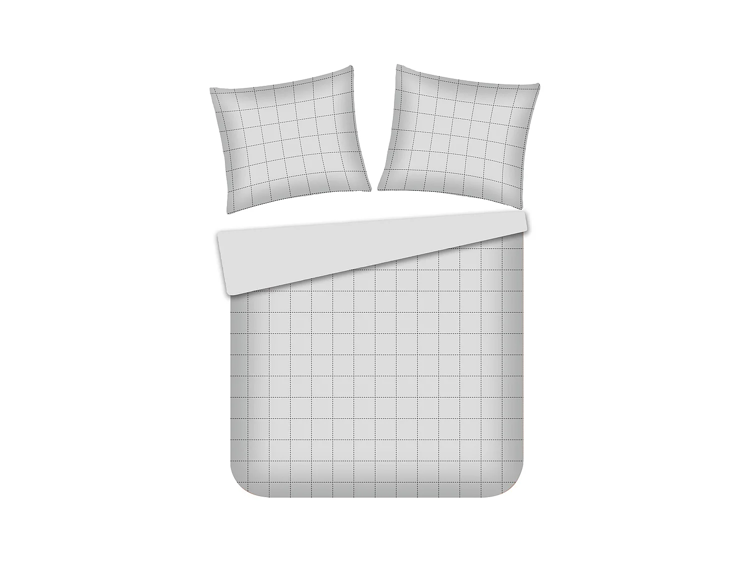 Parure de lit Linvara gris moyen polyester 160x200