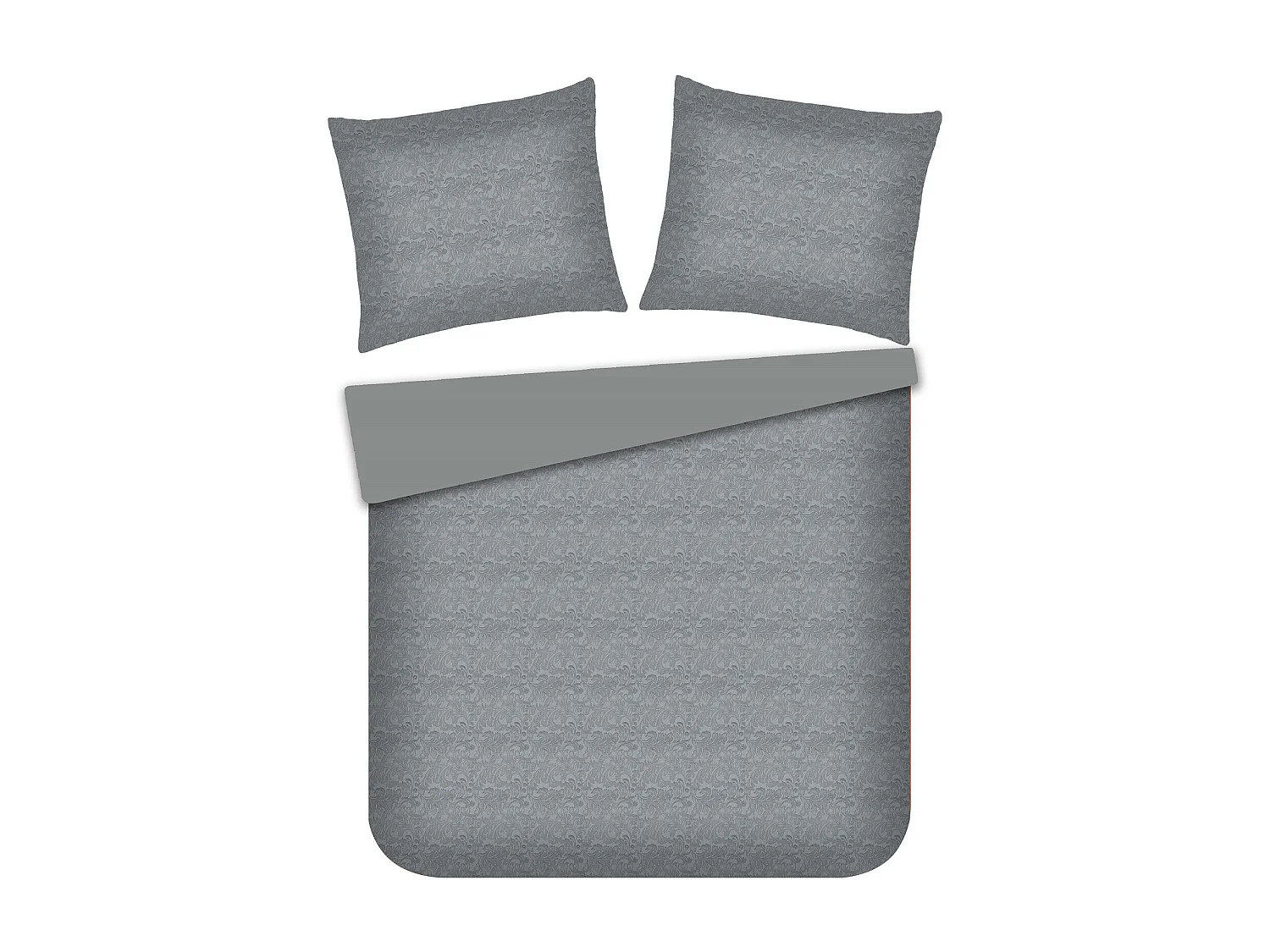 Parure de lit Lamira gris foncé polyester 160 x 200