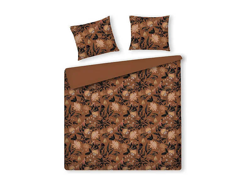 Parure de lit Zitronett orange foncé coton 200x220