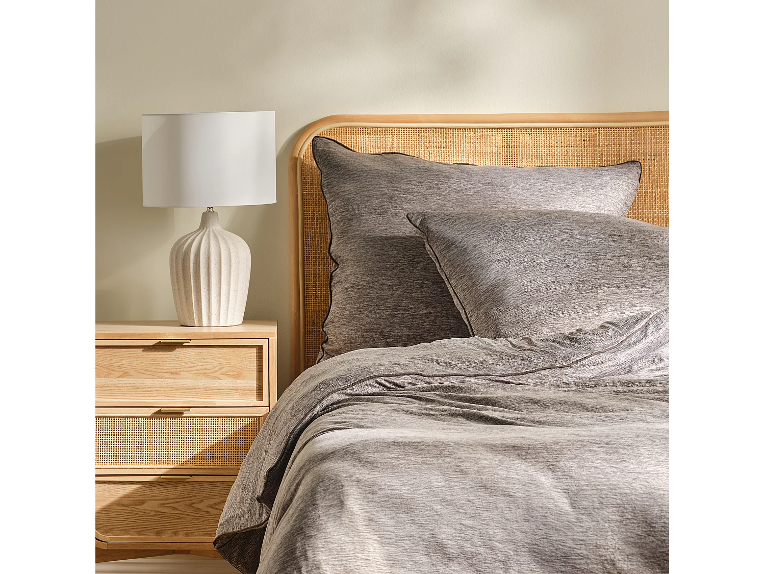 Parure de lit Paleris gris foncé microfibre 160x200