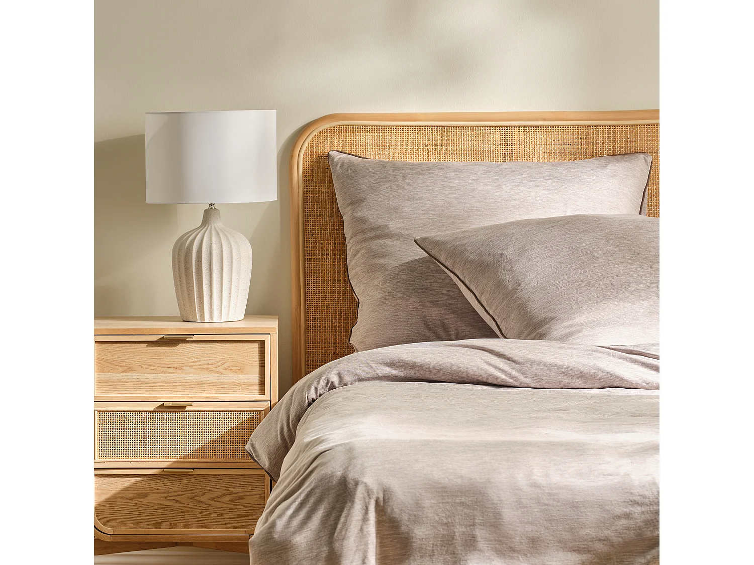 Parure de lit Paleris beige foncé polyester 160x200