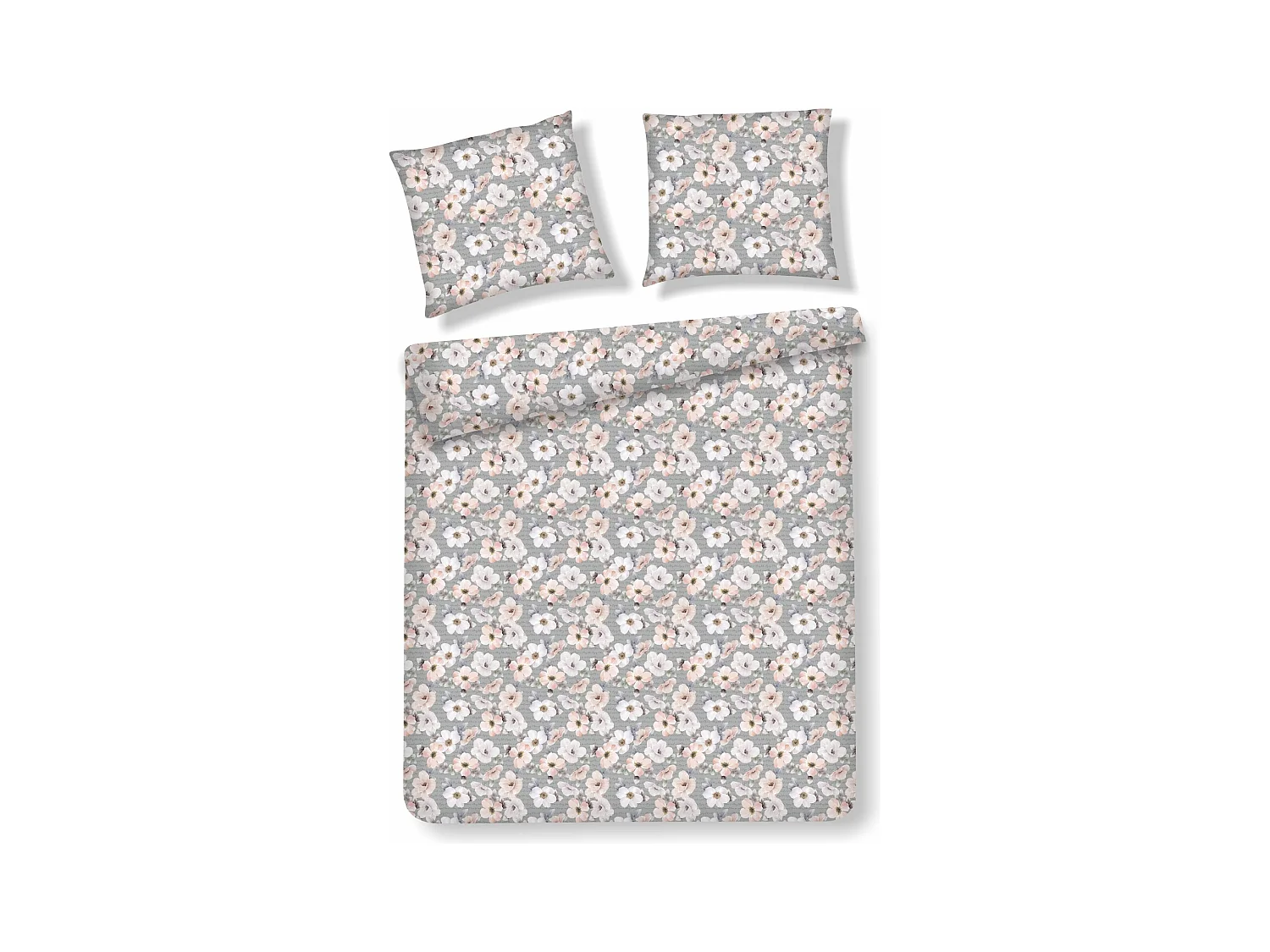 Parure de lit Borrelio gris moyen coton 200x220