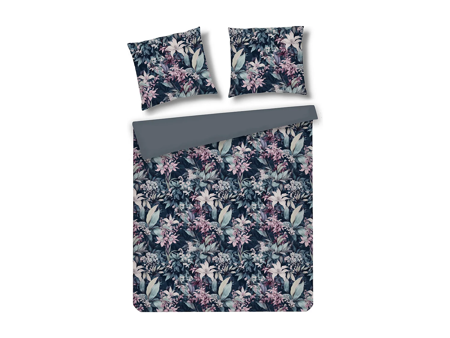 Parure de lit Rottis bleu foncé polyester 200x220