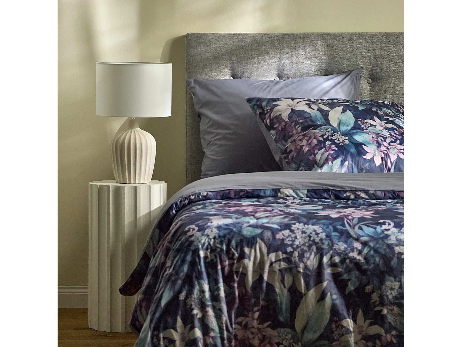 Parure de lit Rottis bleu foncé polyester 200x220