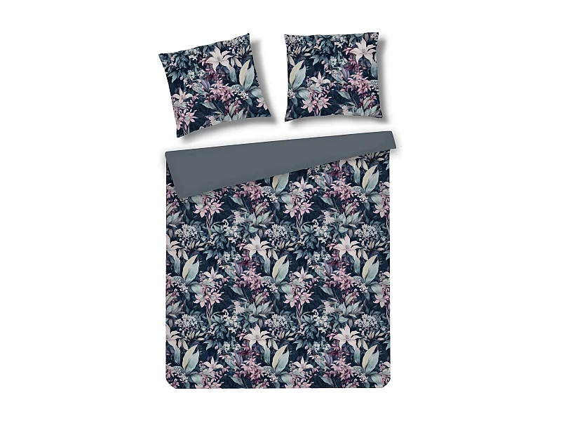 Parure de lit Rottis bleu foncé polyester 200x220