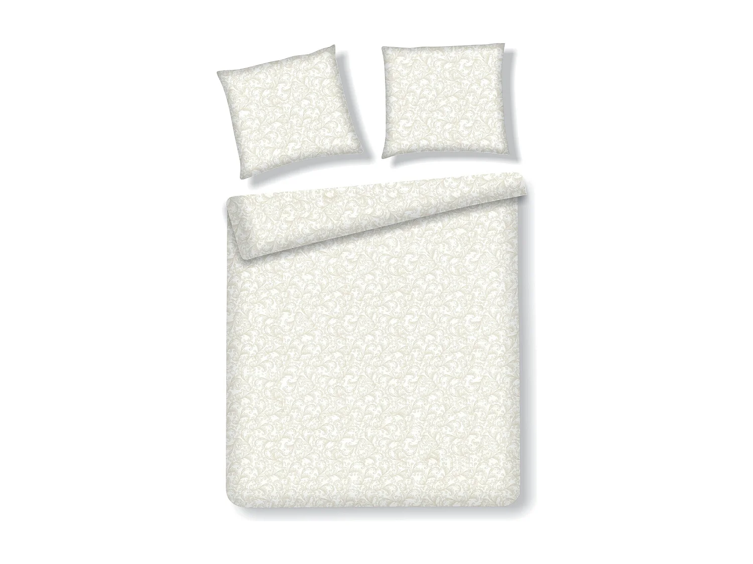 Parure de lit Vilario Blanc Moyen Satin de Coton 160 x 200