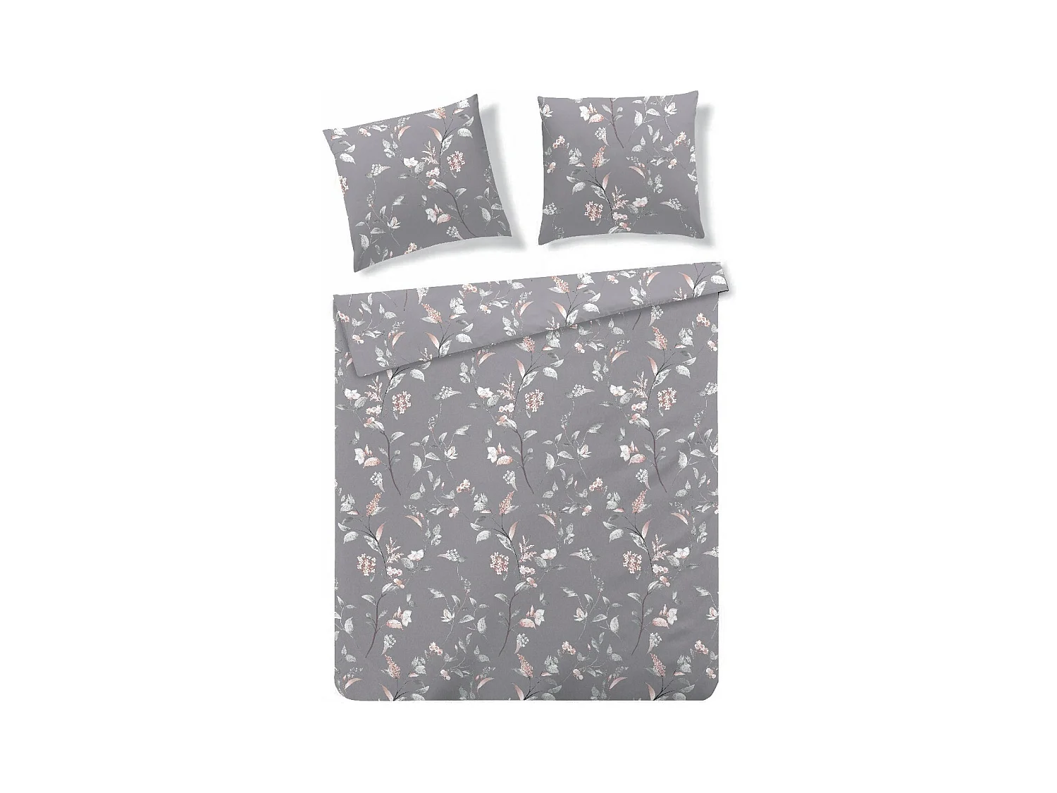 Parure de lit Minora gris clair polyester 160x200