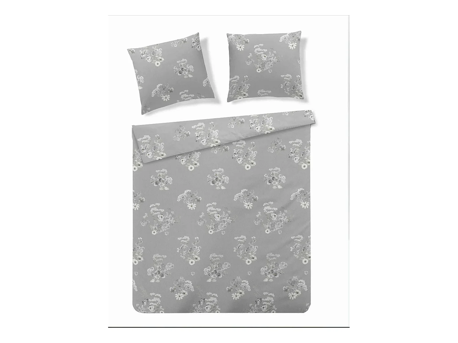 Parure de lit Linorea gris moyen polyester 160x200