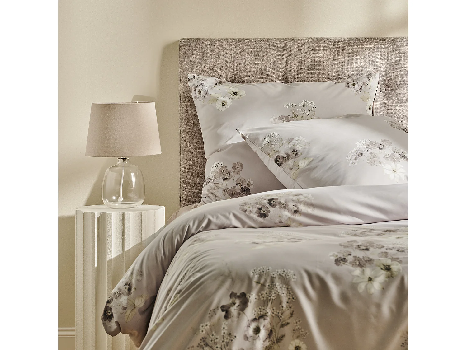 Parure de lit Linorea gris moyen polyester 200 x 220