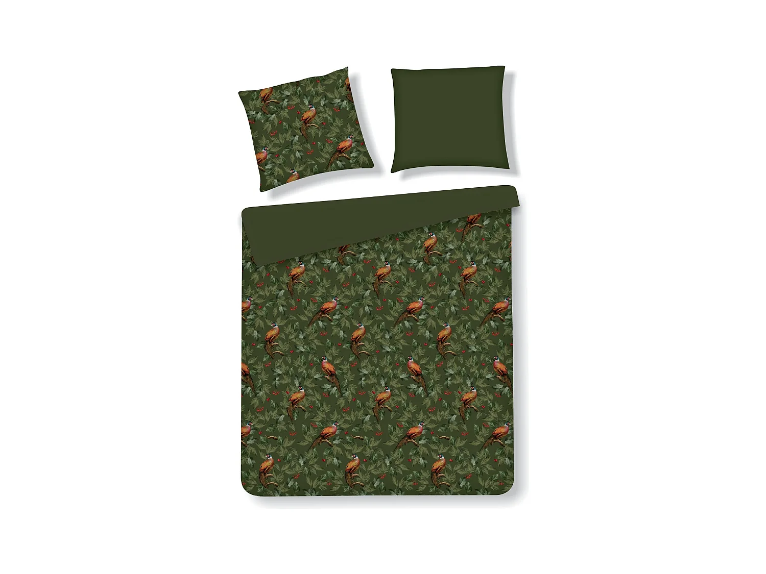 Parure de lit Bazanti vert foncé coton 200x220