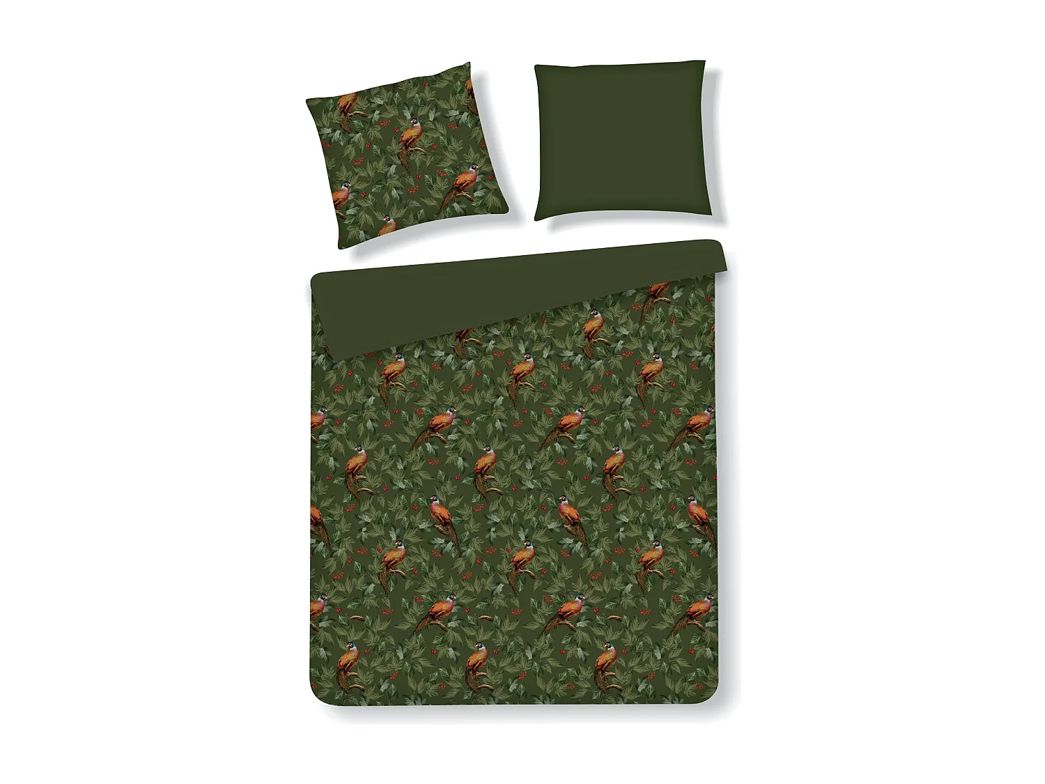 Parure de lit Bazanti vert foncé coton 200x220
