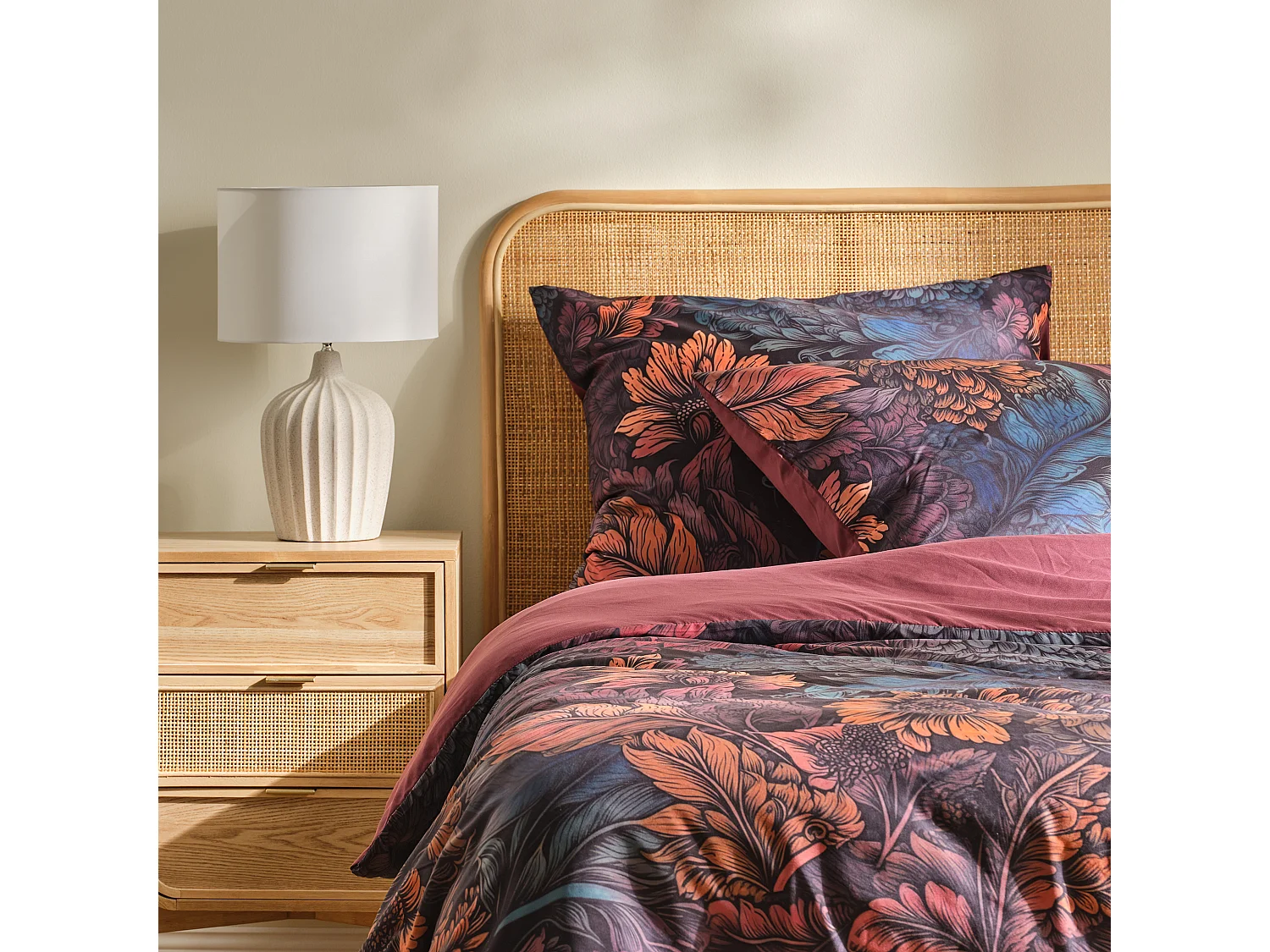 Parure de lit Cosimira bleu foncé polyester 200x220