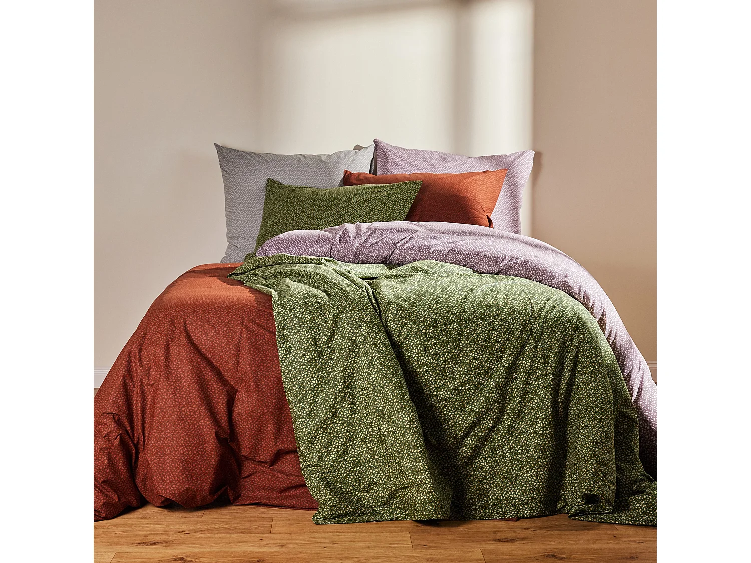 Parure de lit Ravinese Violet Coton 160x200