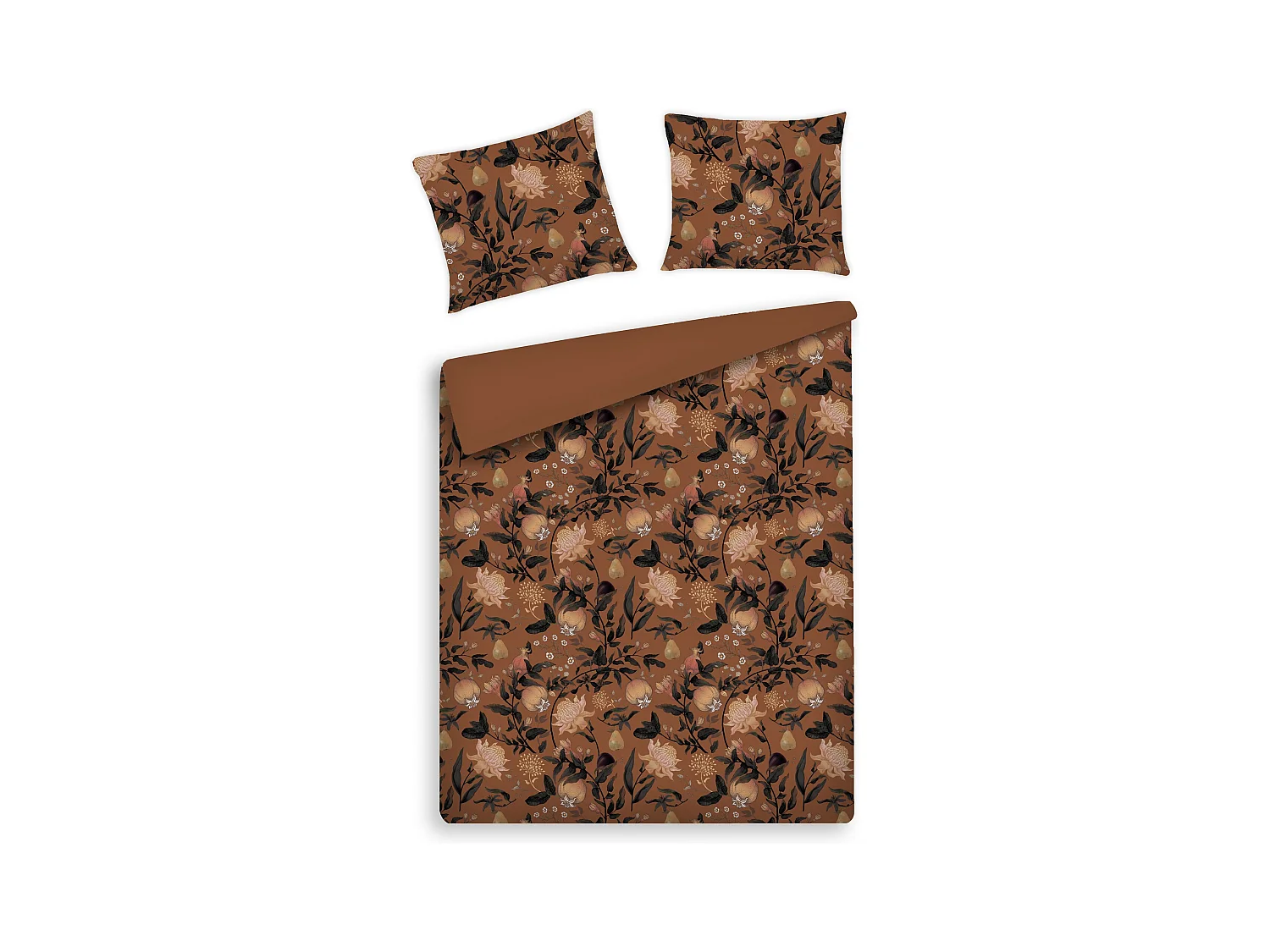 Parure de lit Zitronett orange foncé coton 160x200