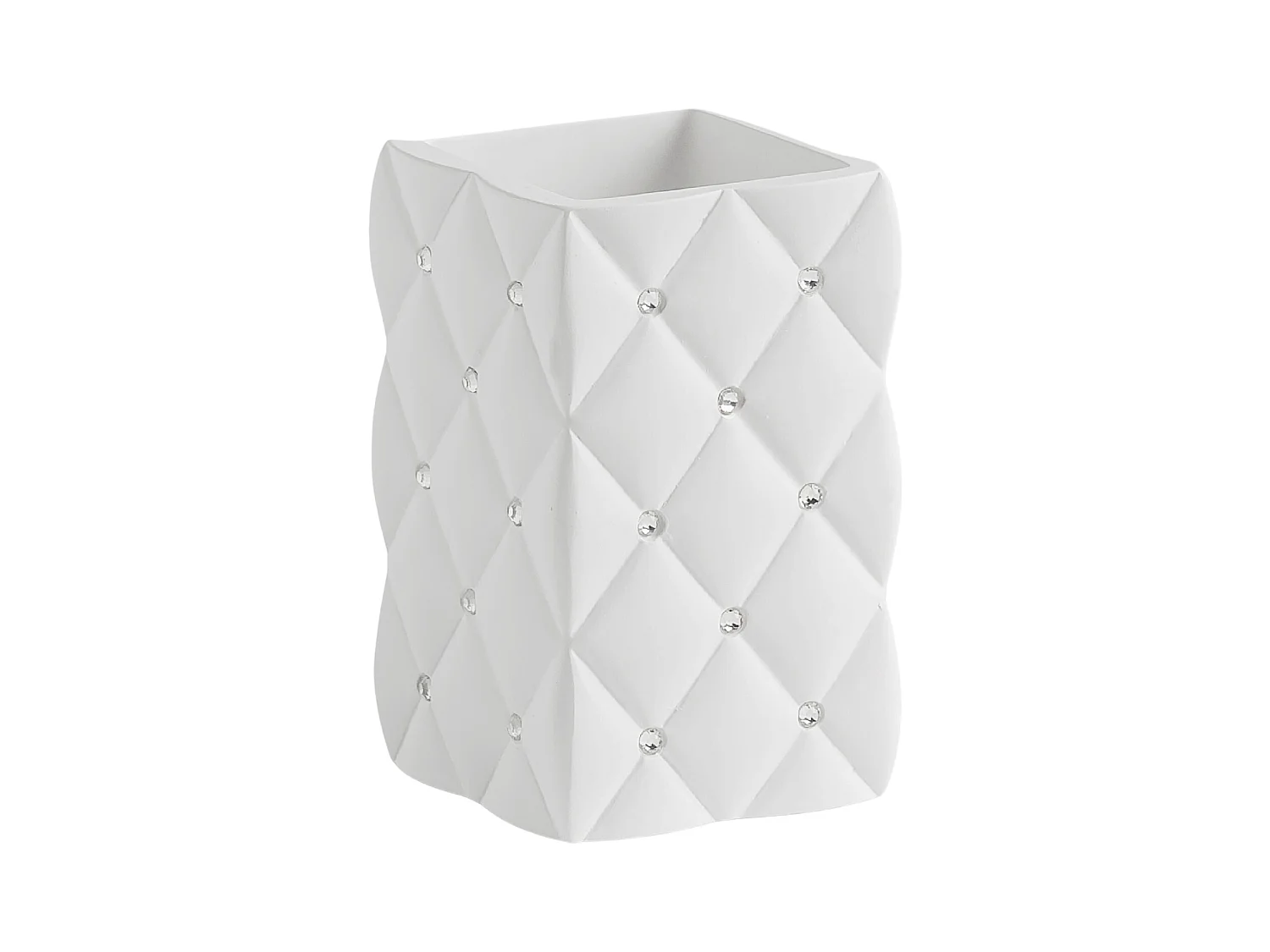 Zahnputzbecher Grovos mittelweiß 10,5 x 6,7 x 6,7