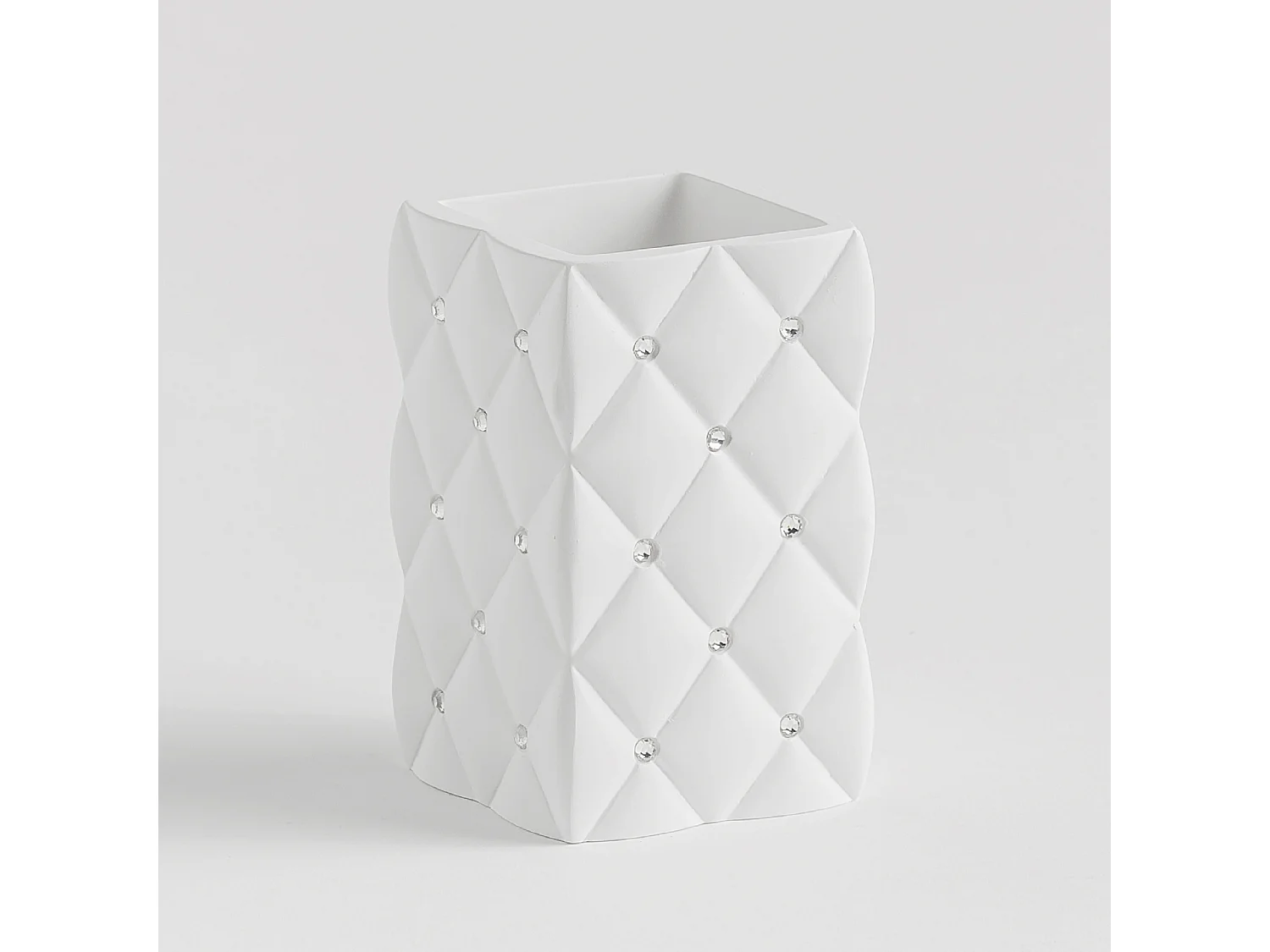 Zahnputzbecher Grovos mittelweiß 10,5 x 6,7 x 6,7