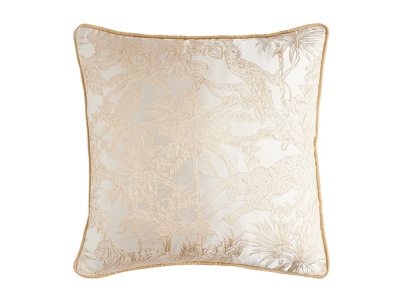 Housse De Coussin En Jacquard Santana Or Moyen 45x45