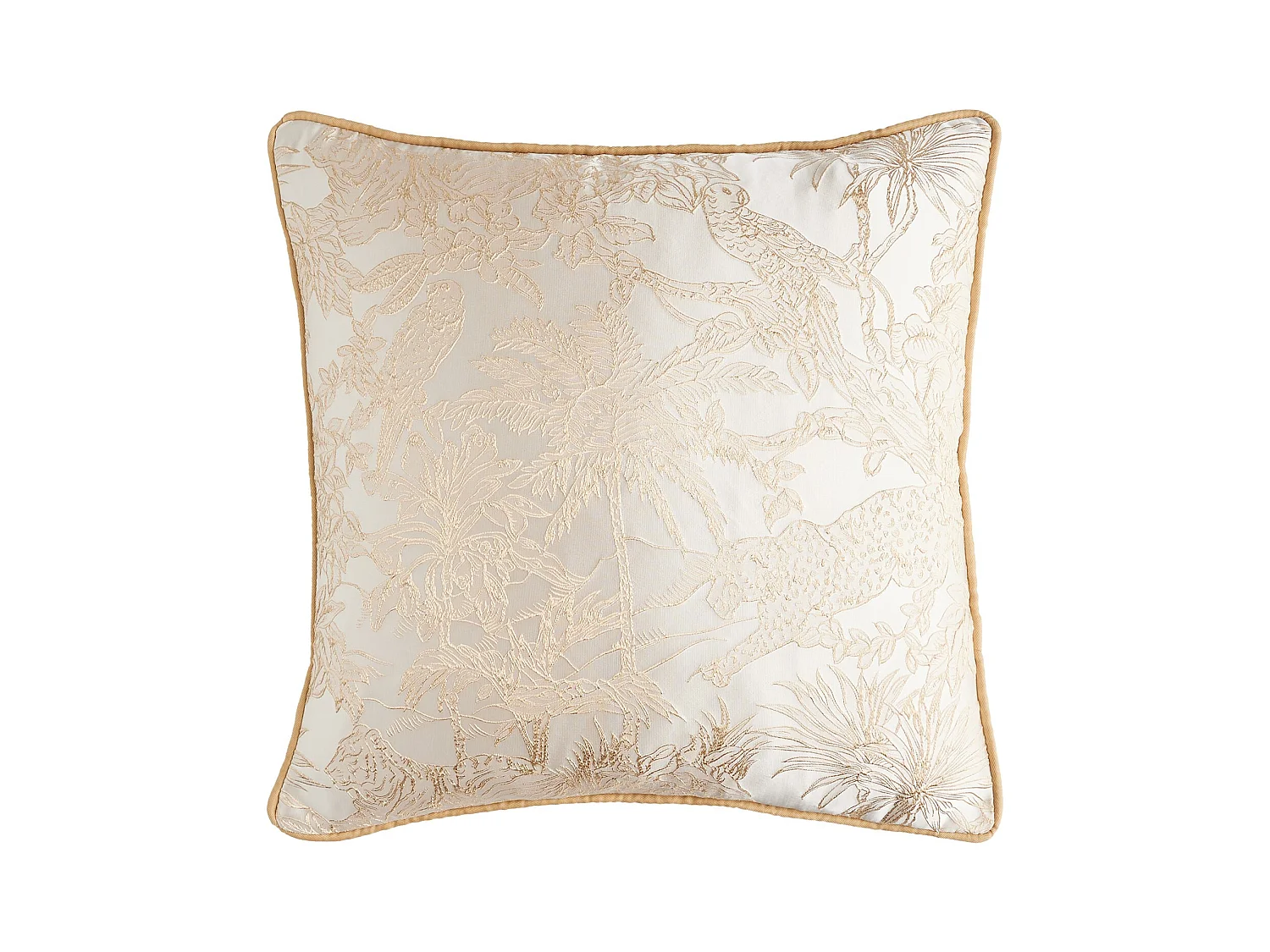 Housse De Coussin En Jacquard Santana Or Moyen 45x45