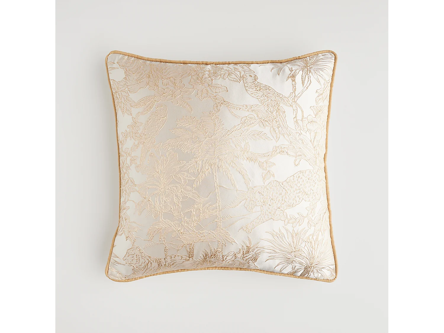 Housse De Coussin En Jacquard Santana Or Moyen 45x45