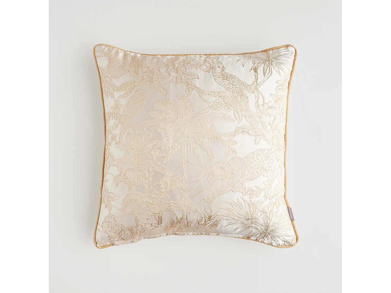 Housse De Coussin En Jacquard Santana Or Moyen 45x45