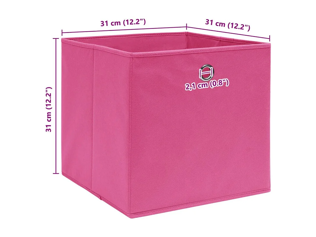 Aufbewahrungsboxen 4 Stk. Rosa 32x32x32 cm Stoff