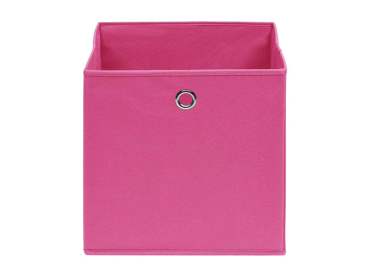 Conjunto de 4 Caixas de Arrumação Rosa 32x32x32 cm em Tecido Dobrável