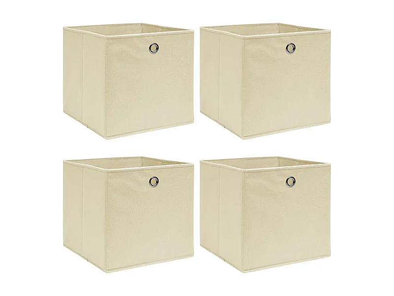 Aufbewahrungsboxen 4 Stk. Creme 32x32x32 cm Stoff