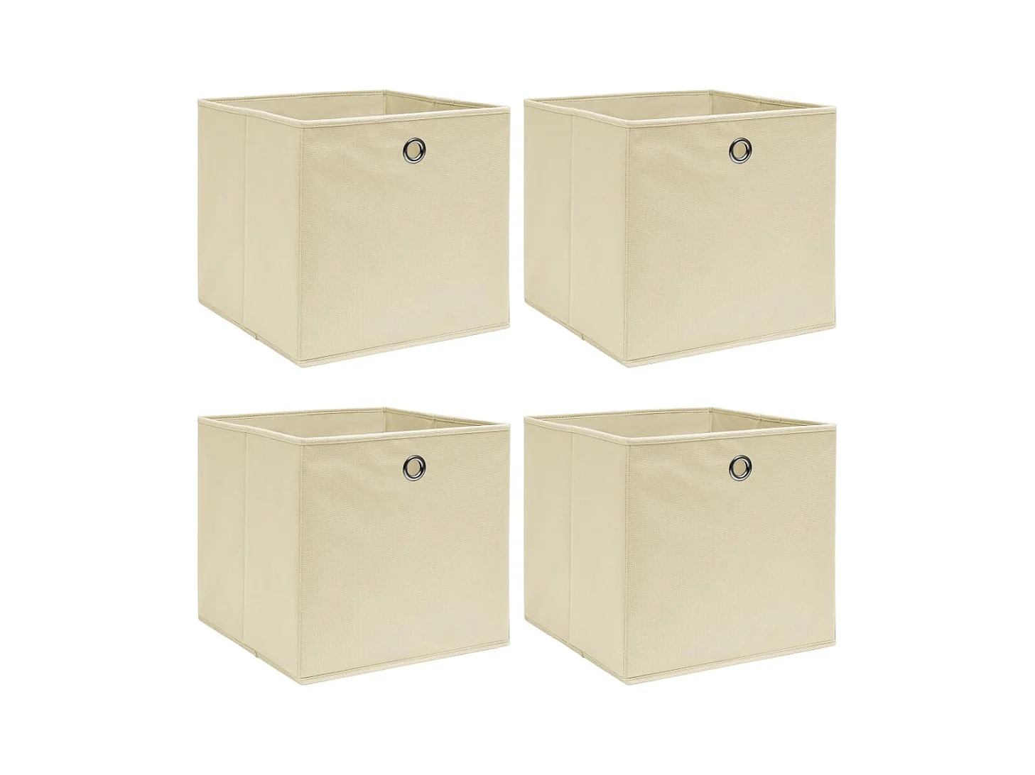 Aufbewahrungsboxen 4 Stk. Creme 32x32x32 cm Stoff