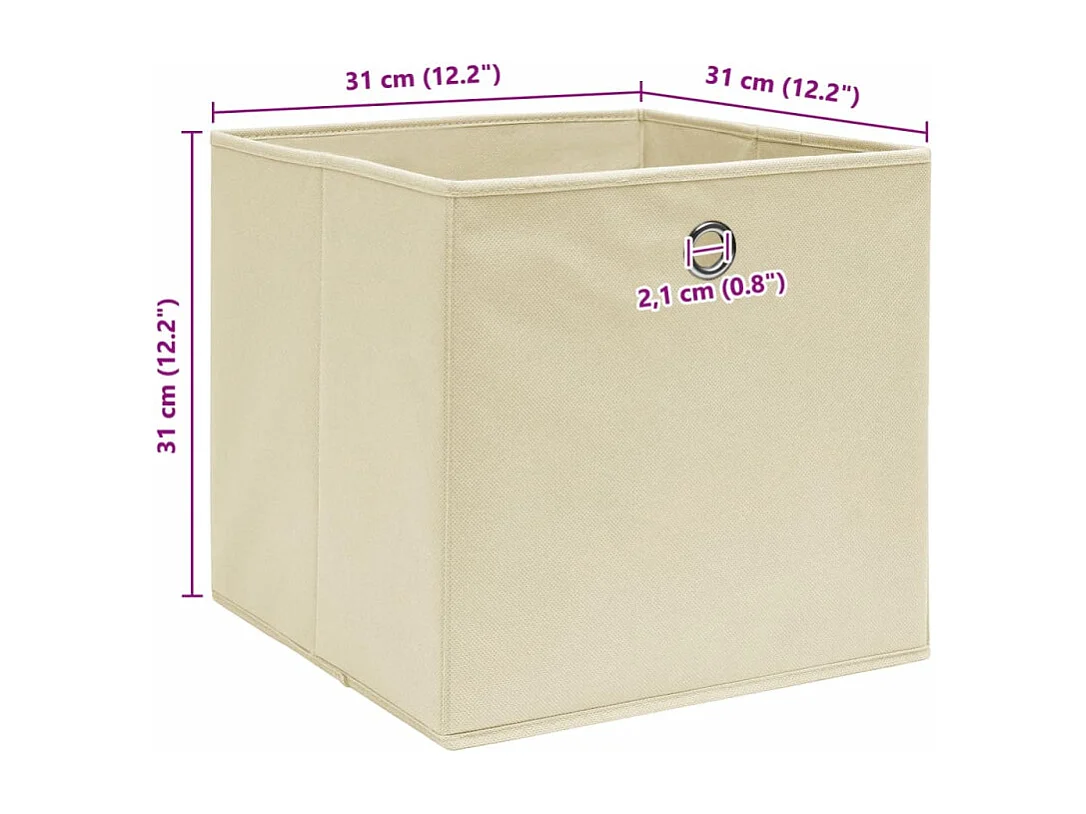 Aufbewahrungsboxen 4 Stk. Creme 32x32x32 cm Stoff