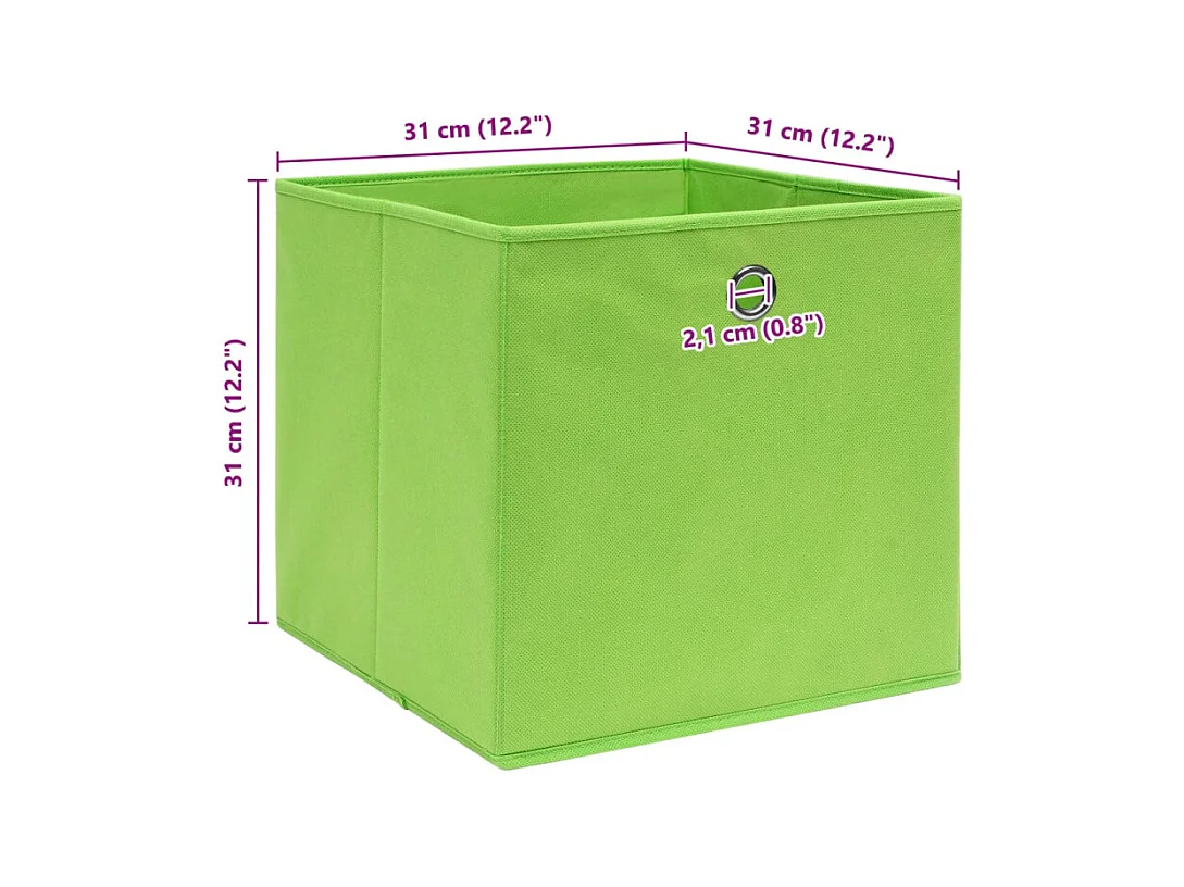 Aufbewahrungsboxen 4 Stk. Grün 32x32x32 cm Stoff