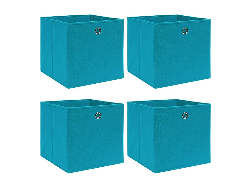 Aufbewahrungsboxen 4 Stk. Babyblau 32x32x32 cm Stoff
