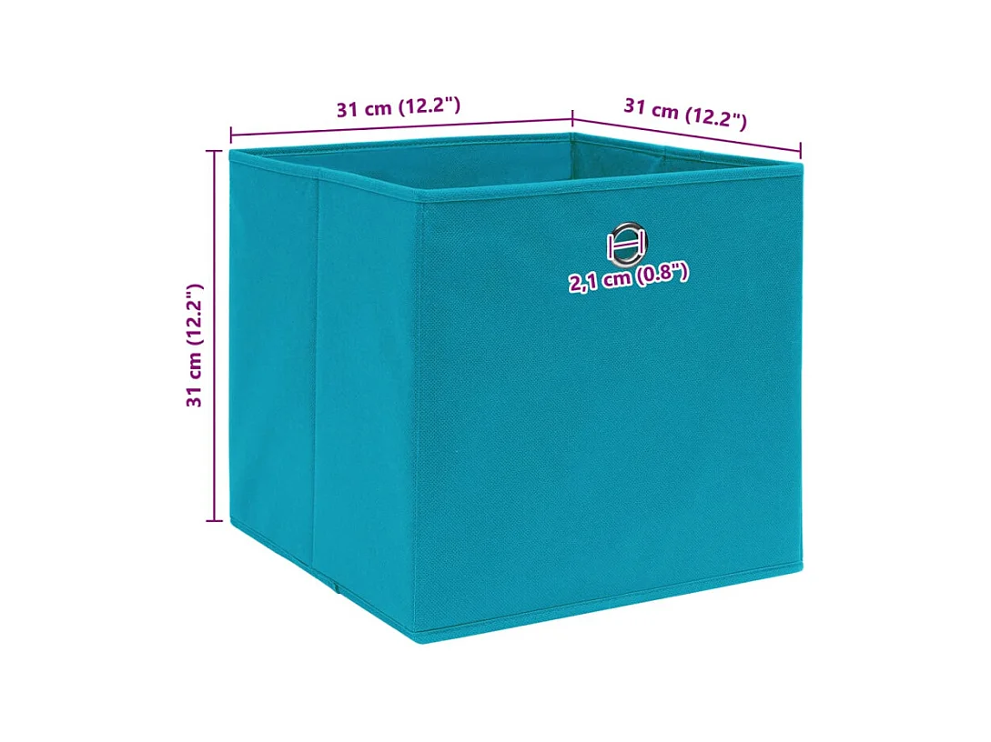 Aufbewahrungsboxen 4 Stk. Babyblau 32x32x32 cm Stoff