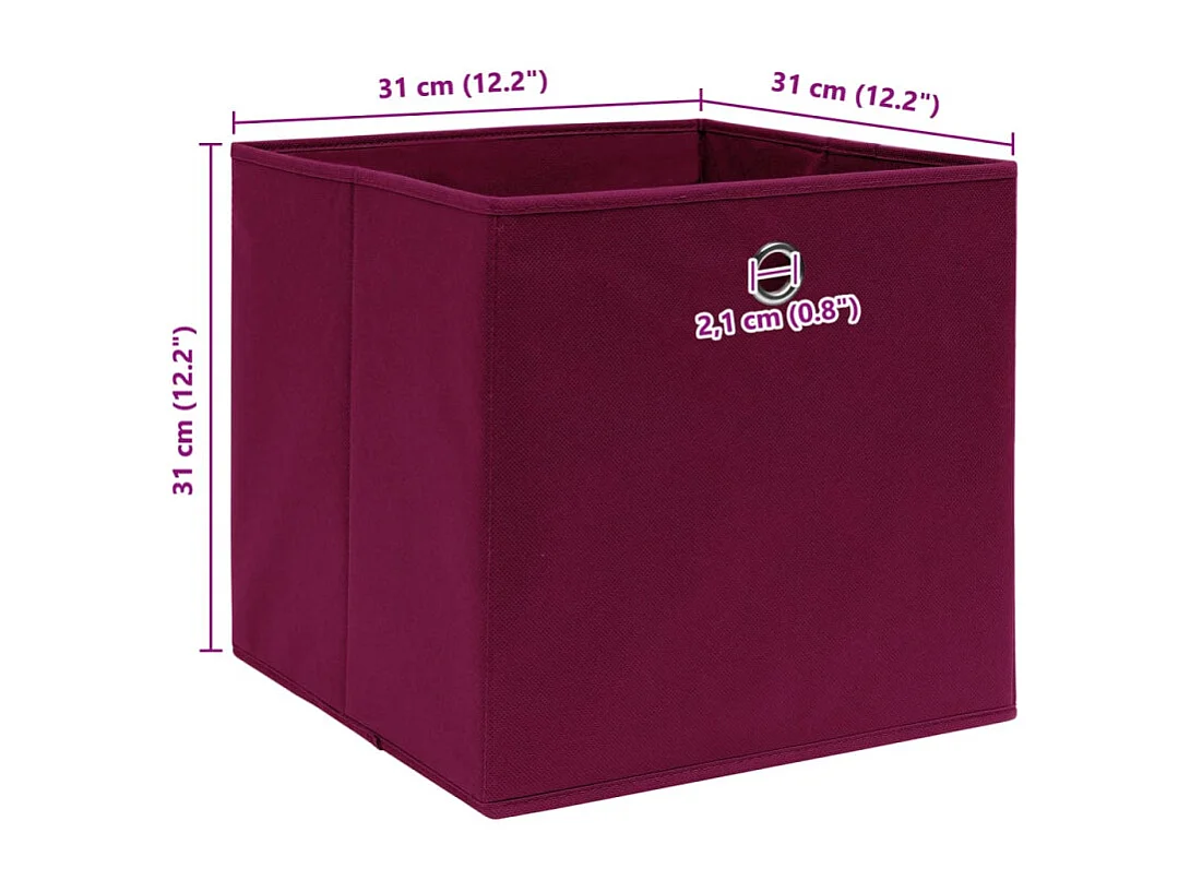 Aufbewahrungsboxen 4 Stk. Dunkelrot 32x32x32cm Stoff