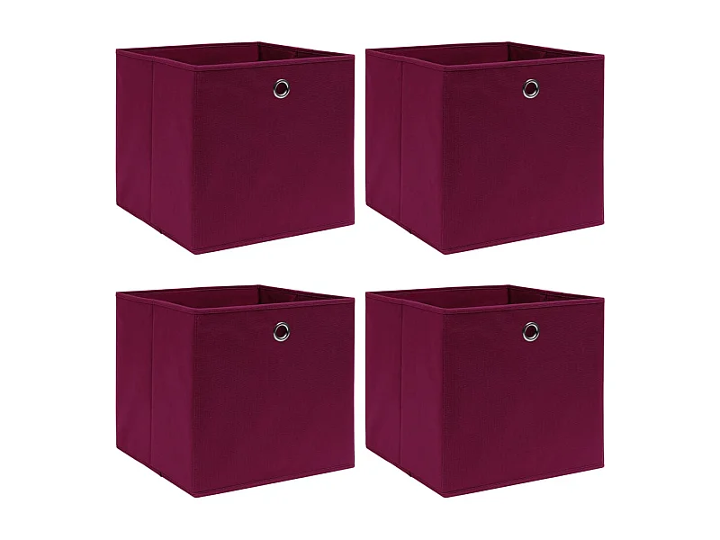 Aufbewahrungsboxen 4 Stk. Dunkelrot 32x32x32cm Stoff