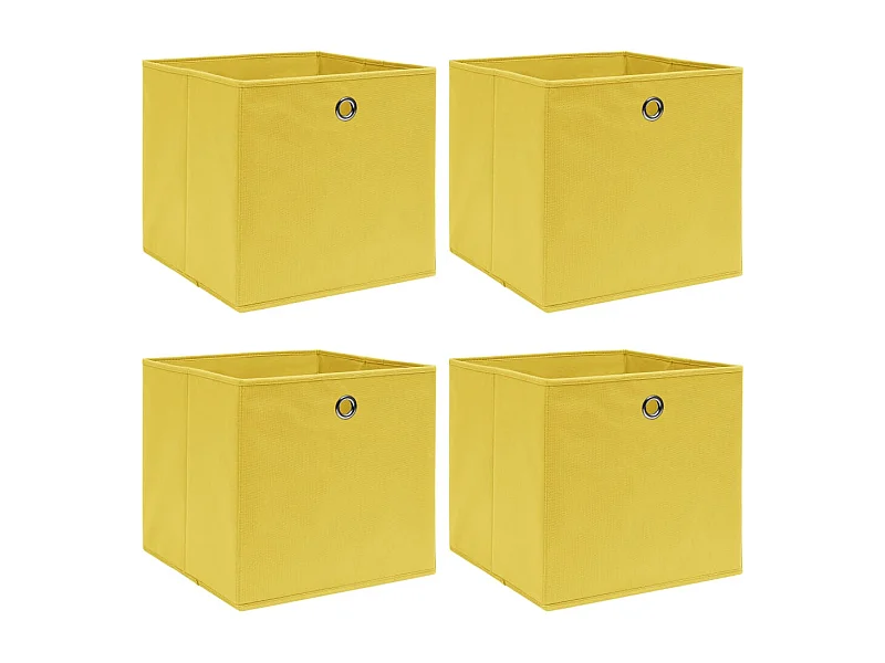 Aufbewahrungsboxen 4 Stk. Gelb 32x32x32 cm Stoff