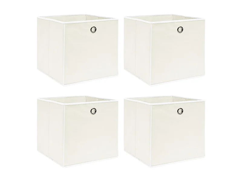 Aufbewahrungsboxen 4 Stk. Weiß 32x32x32 cm Stoff