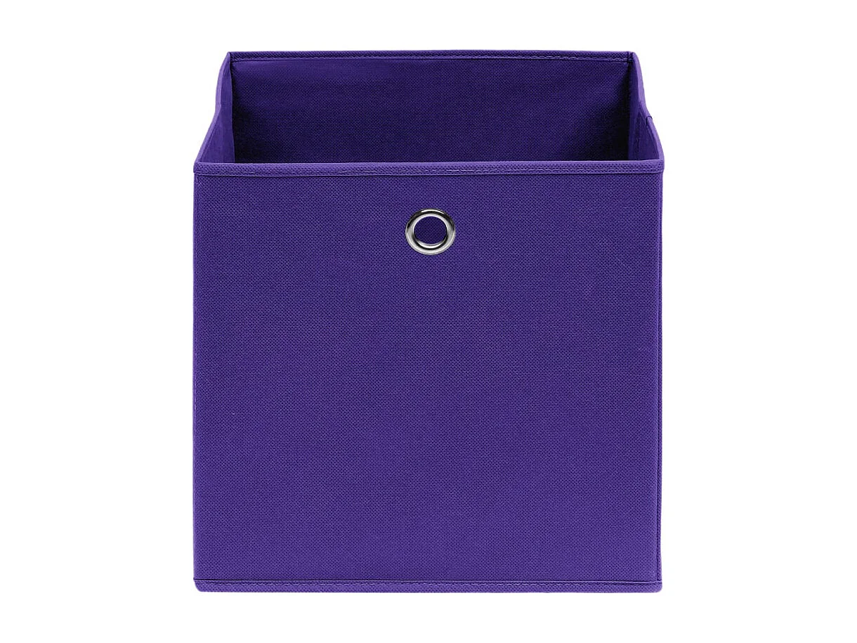 Conjunto de 4 Caixas de Arrumação em Tecido Roxo 32x32x32 cm