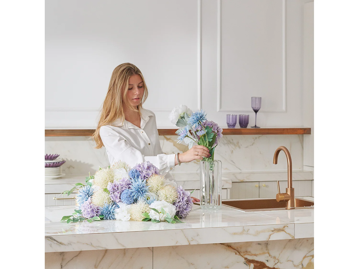 Vase Stickios mittel transparent 25 x 11